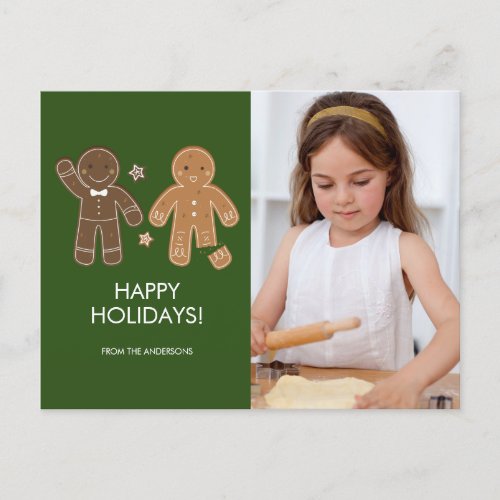 Gingerbread Men Holiday Photo Postcard