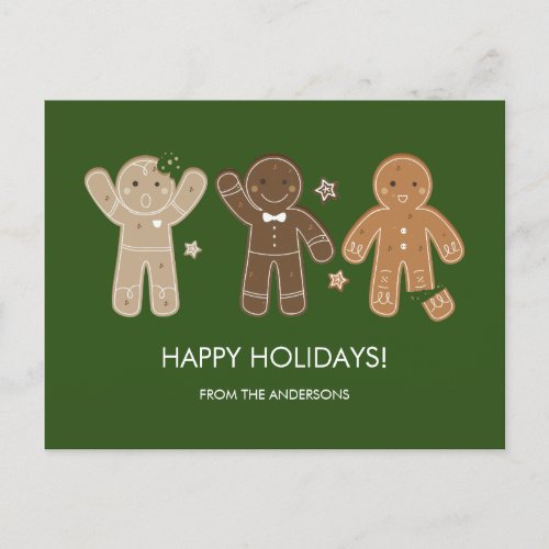 Gingerbread Men Holiday Postcard