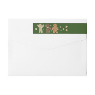 Gingerbread Men Holiday Wraparound Address Label