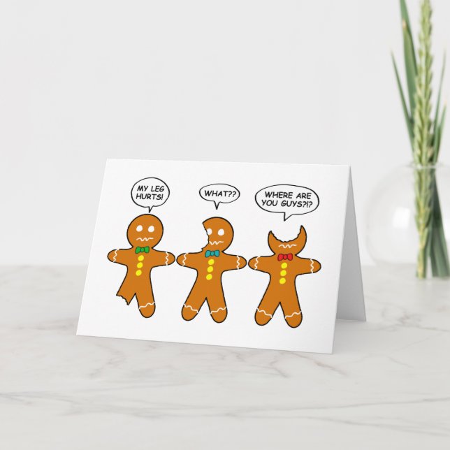 Gingerbread Men Humor Holiday Card (Front)