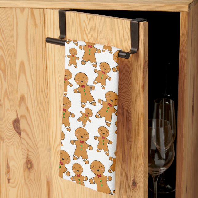 Gingerbread Men Kitchen Towel (Thirds Fold)