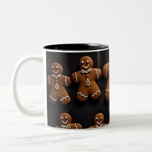 Gingerbread Men Knolling Two_Tone Coffee Mug