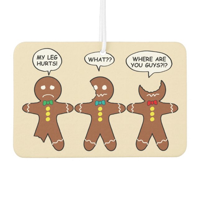 Gingerbread Men My Leg Hurts Air Freshener (Front)