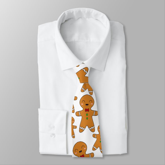 Gingerbread Men Neck Tie (Tied)