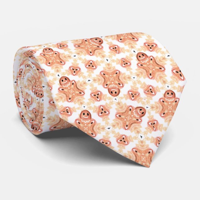 Gingerbread Men Neck Tie (Rolled)
