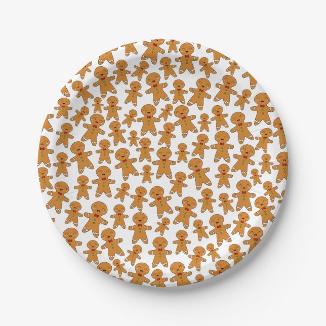 Gingerbread Men Paper Plates (Front)