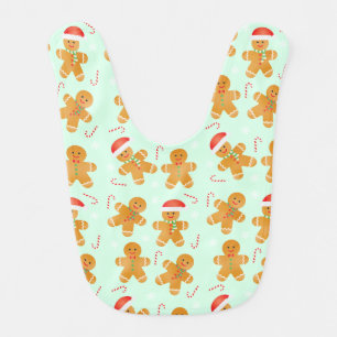 Gingerbread Men Pattern Baby Bib