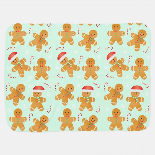 Gingerbread Men Pattern Baby Blanket