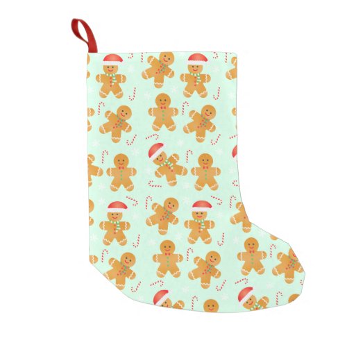 Gingerbread Men Pattern Small Christmas Stocking