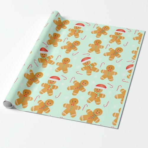 Gingerbread Men Pattern Wrapping Paper
