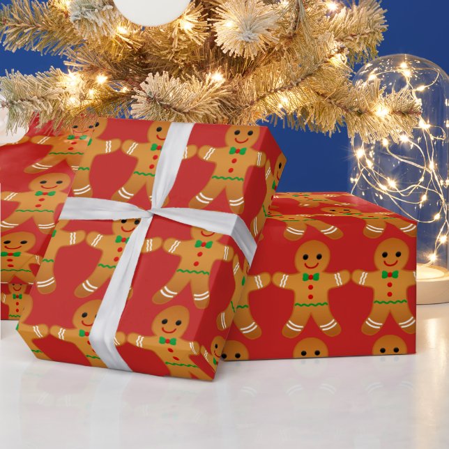 Gingerbread Men Pattern - Wrapping paper (Holidays)