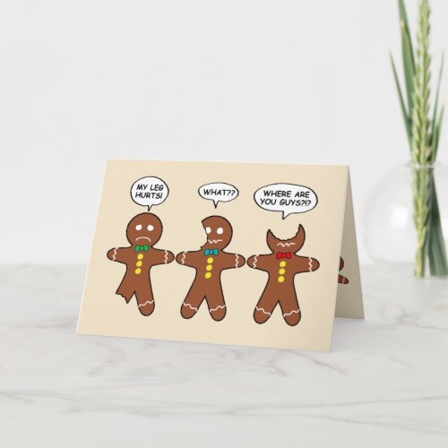 Gingerbread Men Personalize Holiday Greeting Card