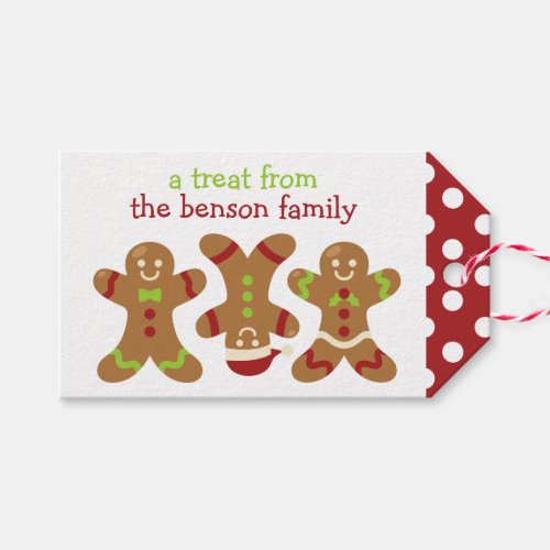 Gingerbread Men Personalized Treat Gift Tags
