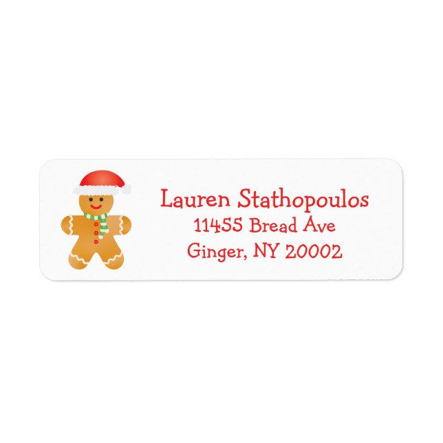 Gingerbread Men Santa Hat Label (Front)