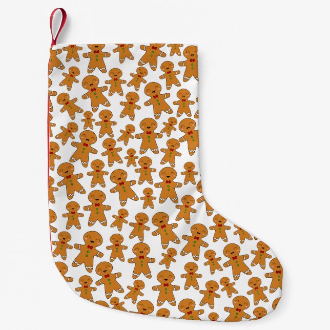 Gingerbread Men Small Christmas Stocking (Front)