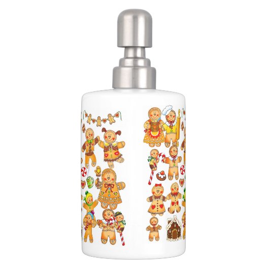 Gingerbread Men Soap Dispenser Set (Back)