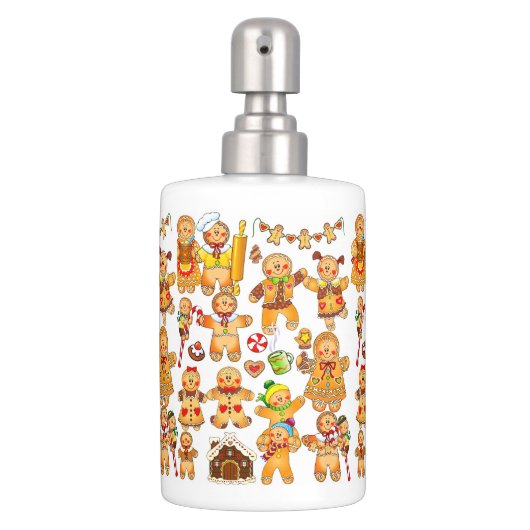 Gingerbread Men Soap Dispenser Set (Front)