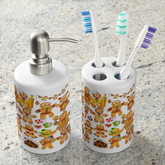 Gingerbread Men Soap Dispenser Set (Front)