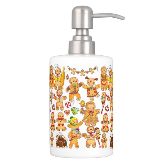 Gingerbread Men Soap Dispenser Set (Right)