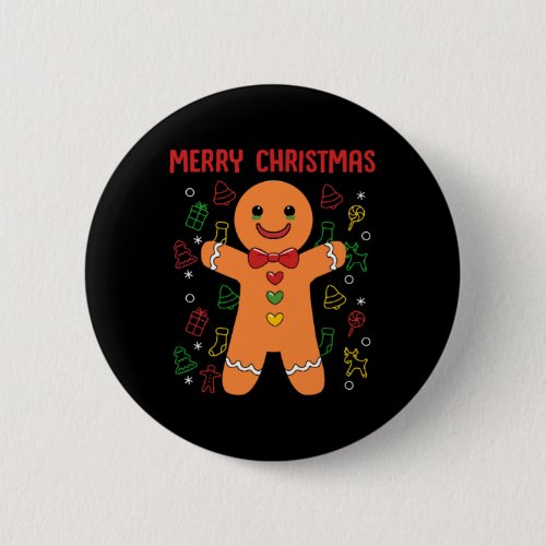 Gingerbread Merry Christmas For Women Button