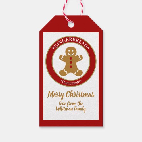 Gingerbread Merry Christmas Gift Tags