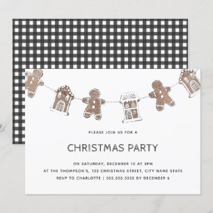Gingerbread Modern Bold Christmas Party Holiday Invitation