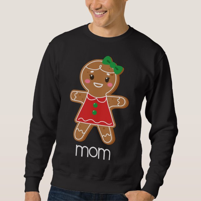 Gingerbread Mom Christmas Matching Pajamas for Fam Sweatshirt (Front)