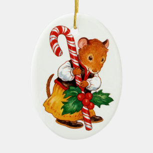 Gingerbread Mouse Ceramic Ornament