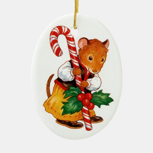 Gingerbread Mouse Ceramic Ornament