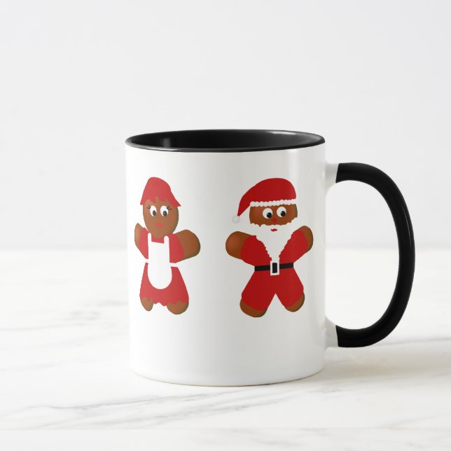 Gingerbread Mr & Mrs Santa Claus Christmas Mug (Right)