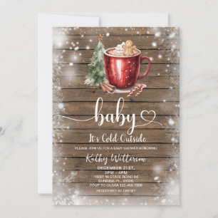 Gingerbread Mug Christmas Baby Shower Invitation