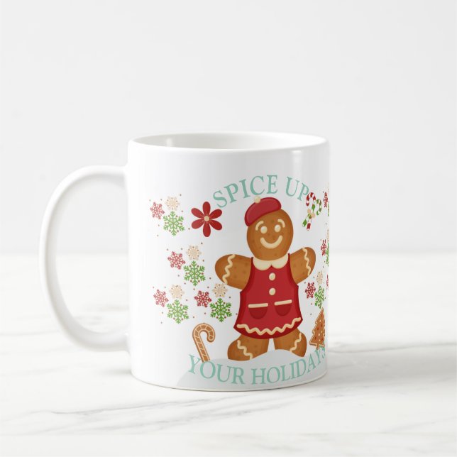 Gingerbread Mug - Cozy Winter Holiday Drinkware (Left)