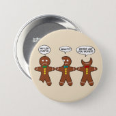 Gingerbread My Leg Hurts Humor Button (Front & Back)