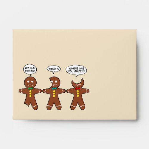 Gingerbread My Leg Hurts Humor Holiday Envelope