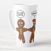 Gingerbread My Leg Hurts Humor Latte Mug (Left Angle)