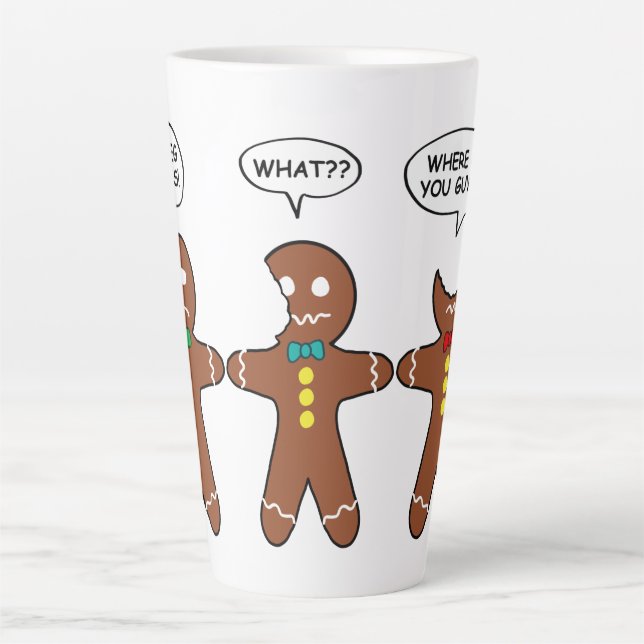 Gingerbread My Leg Hurts Humor Latte Mug (Front)