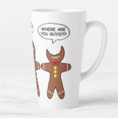 Gingerbread My Leg Hurts Humor Latte Mug (Right)
