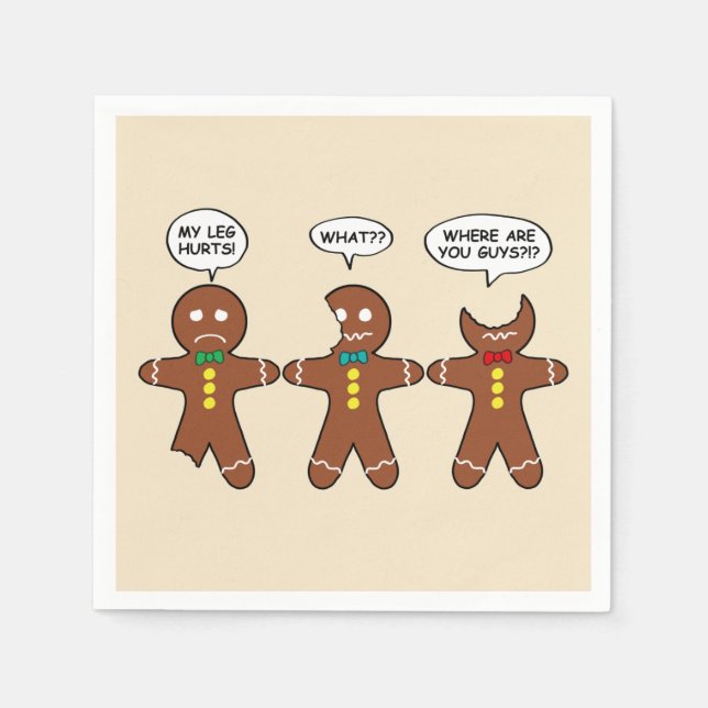 Gingerbread My Leg Hurts Humor Napkins (Front)