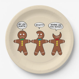 Gingerbread My Leg Hurts Humor Paper Plates