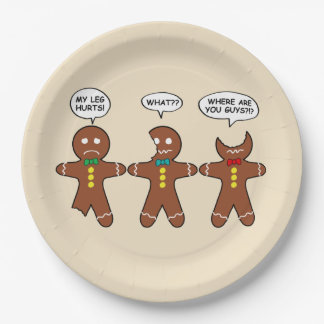 Gingerbread My Leg Hurts Humor Paper Plates