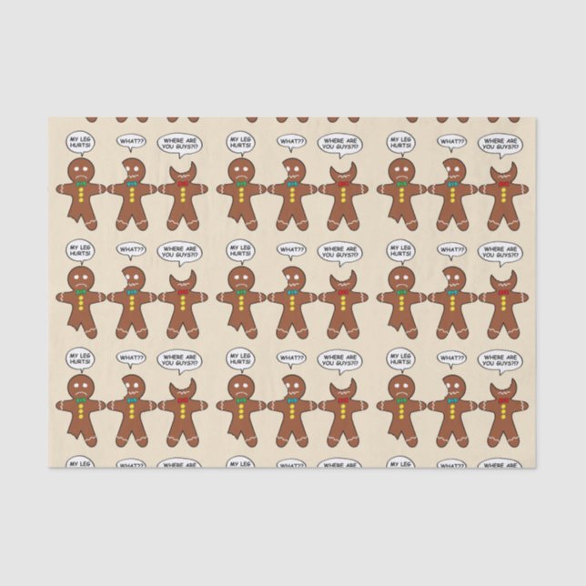 Gingerbread My Leg Hurts Humor Tissue Paper (Front)