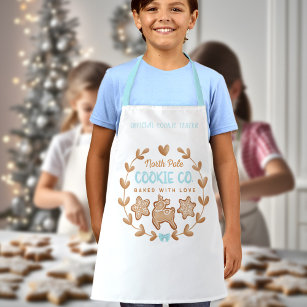 Gingerbread Name Blue Cookie Baking Christmas Apron
