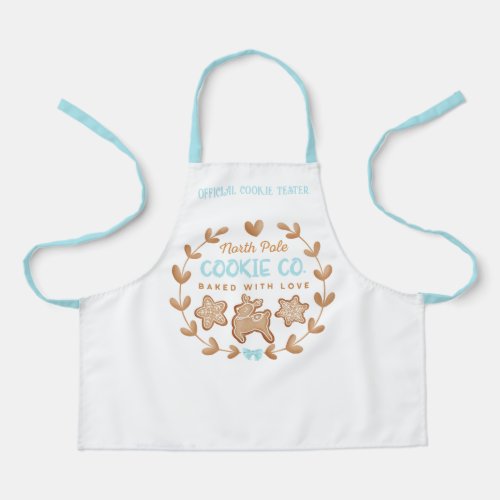 Gingerbread Name Blue Cookie Baking Christmas Apron