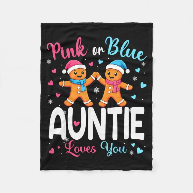 Gingerbread Nk Or Blue Auntie Loves You Christmas  Fleece Blanket (Front)