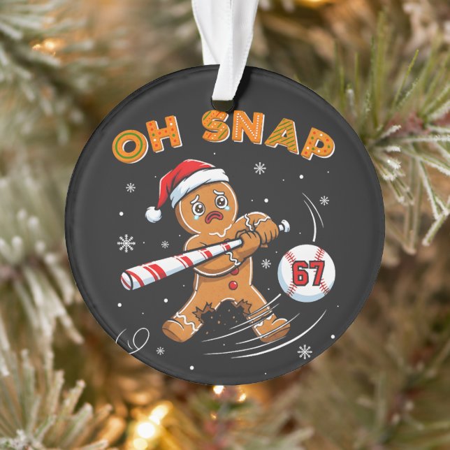 Gingerbread Oh Snap 67 Baseball Ornament (Tree)