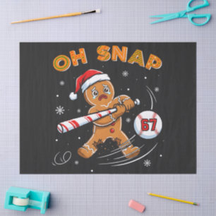Gingerbread Oh Snap 67 Baseball Tissue Paper