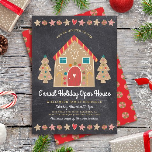 Gingerbread Open House Christmas Holiday Party Invitation