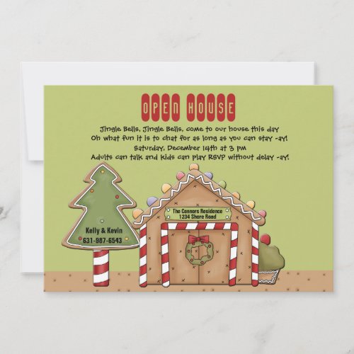 Gingerbread Open House Invitation