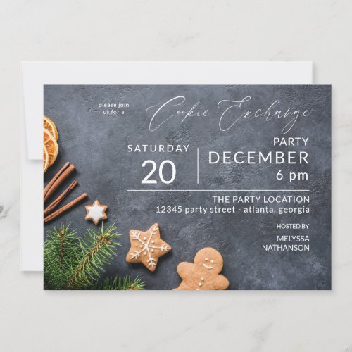 Gingerbread  Orange Cookie Exchange Party Invitation