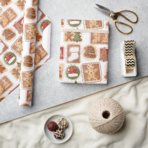Gingerbread Ornaments Christmas Wrapping Paper